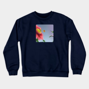 A.I. Generated Alien SunFlower with Bird (like) animal Crewneck Sweatshirt